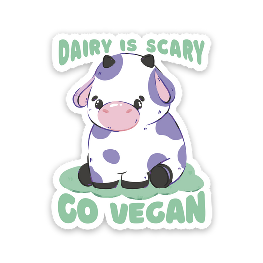 Dairy Is Scary Go Vegan Sticker