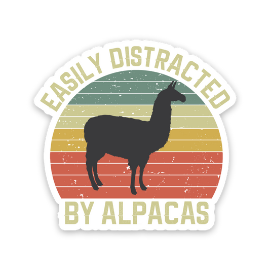 Easily Distracted By Alpacas Sticker