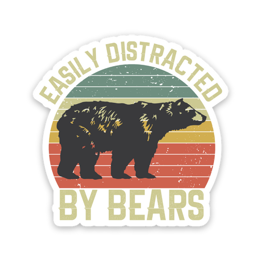 Easily Distracted By Bears Sticker
