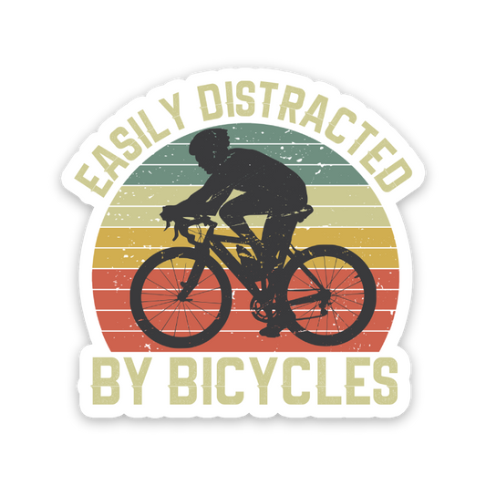 Easily Distracted By Bicycles Sticker