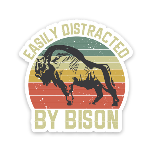Easily Distracted By Bison Sticker