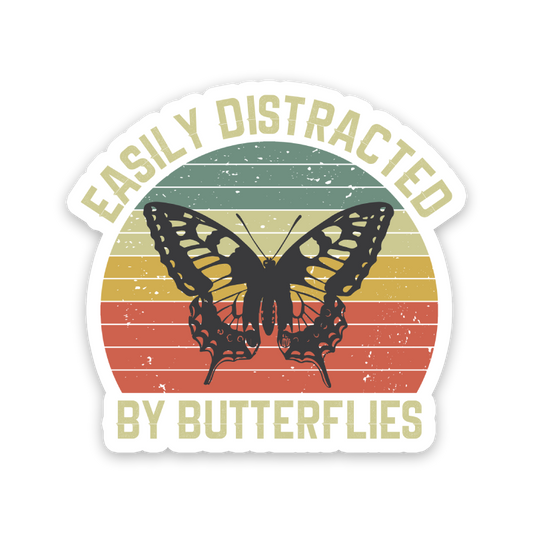 Easily Distracted By Butterflies Sticker