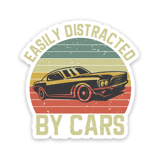 Easily Distracted By Cars Sticker