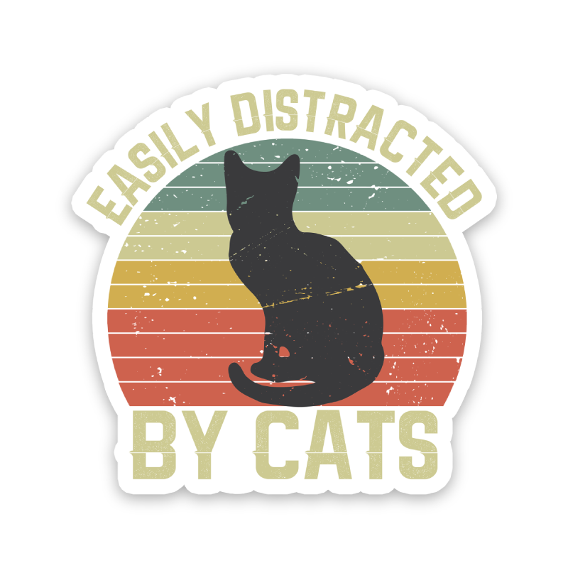Easily Distracted By Cats Sticker