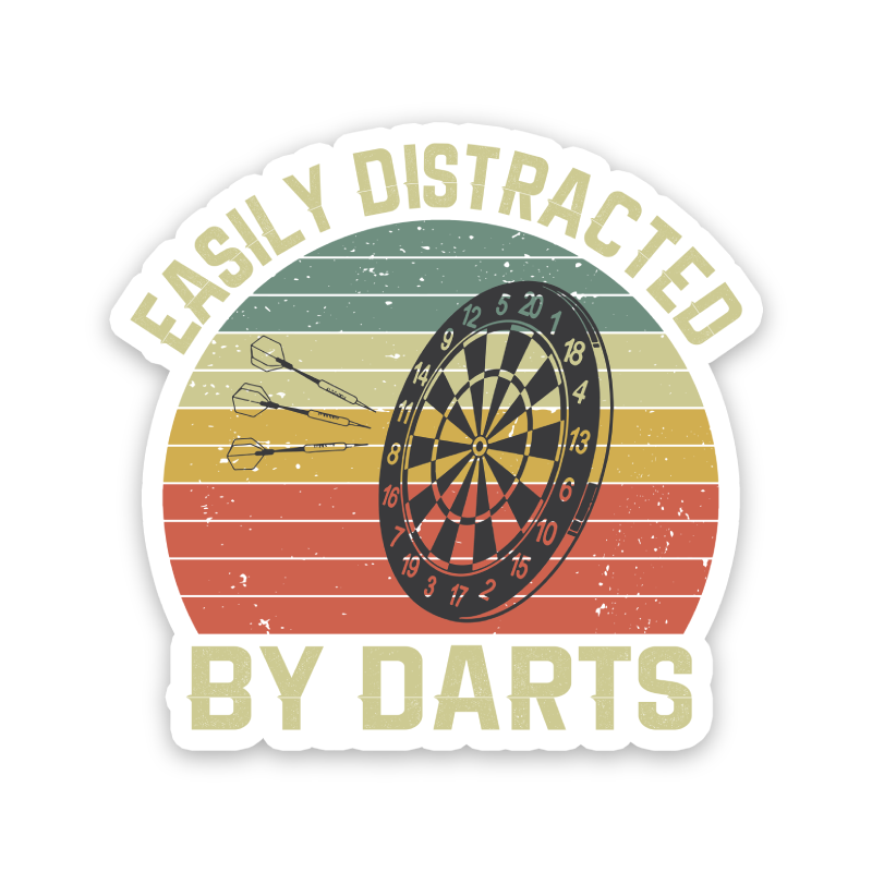 Easily Distracted By Darts Sticker