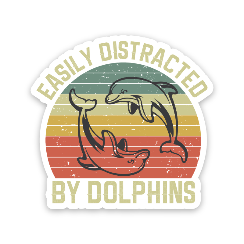 Easily Distracted By Dolphins Sticker