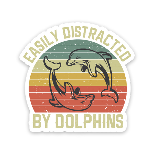 Easily Distracted By Dolphins Sticker