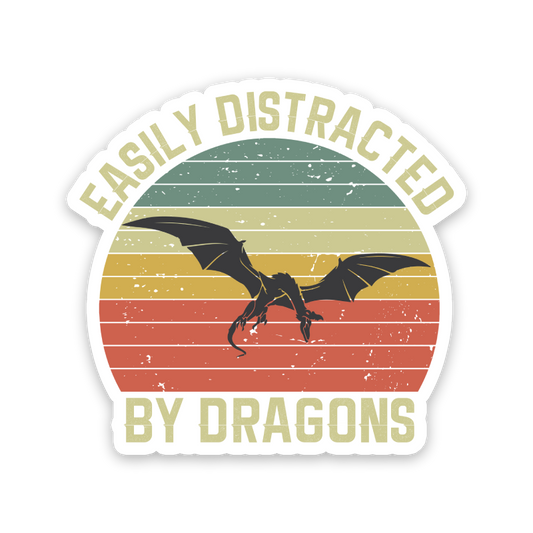 Easily Distracted By Dragons Sticker