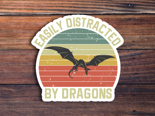 Easily Distracted By Dragons Sticker