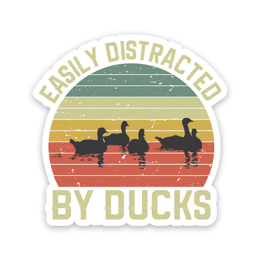 Easily Distracted By Ducks Sticker