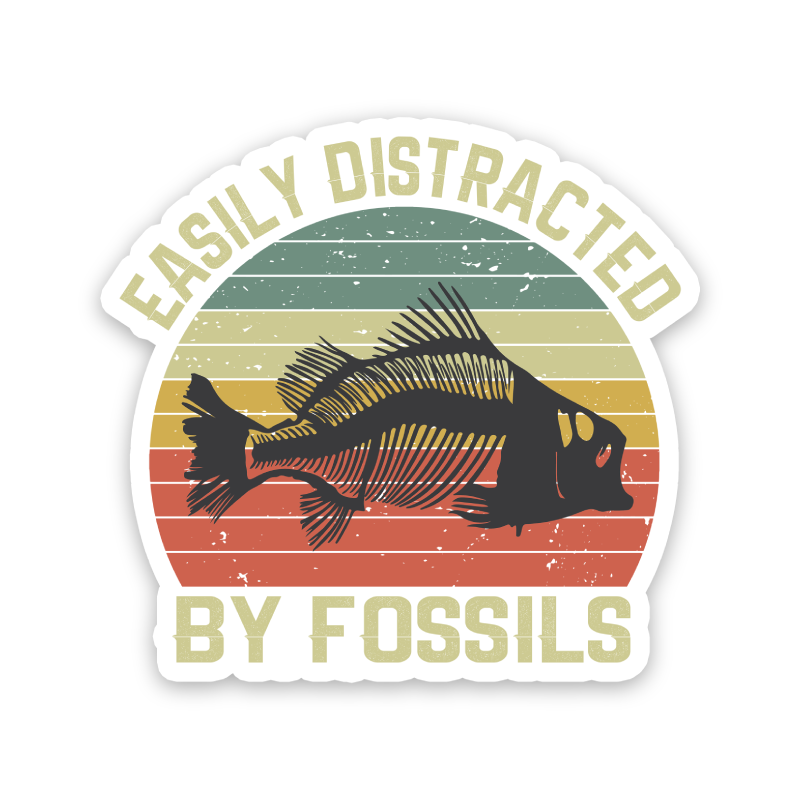 Easily Distracted By Fossils Sticker