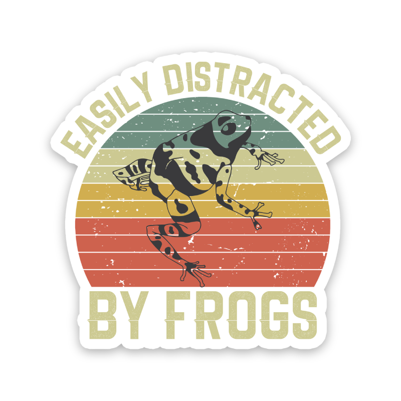 Easily Distracted By Frogs Sticker