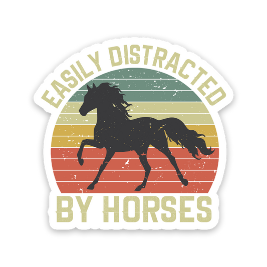 Easily Distracted By Horses Sticker