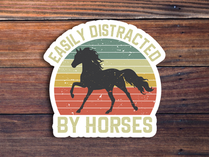 Easily Distracted By Horses Sticker