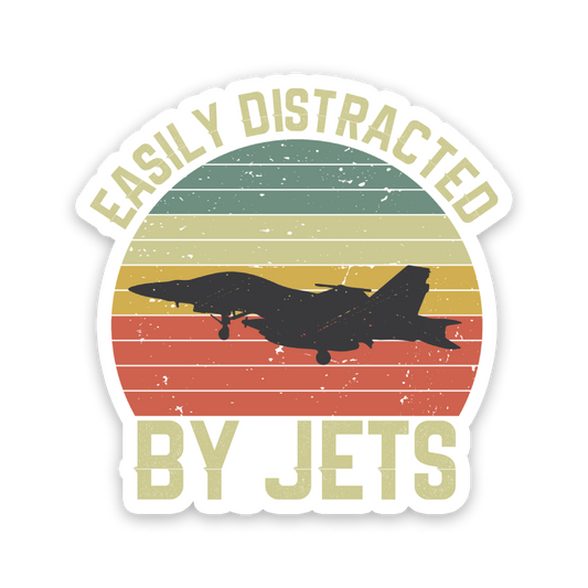 Easily Distracted By Jets Sticker