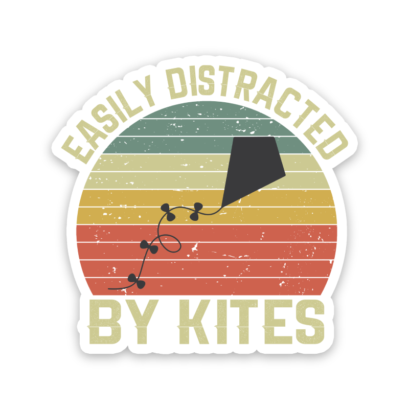 Easily Distracted By Kites Sticker