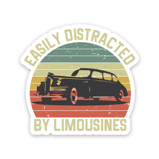 Easily Distracted By Limousines Sticker