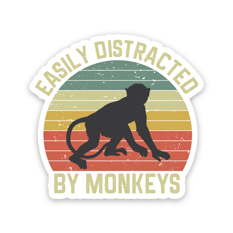 Easily Distracted By Monkeys Sticker