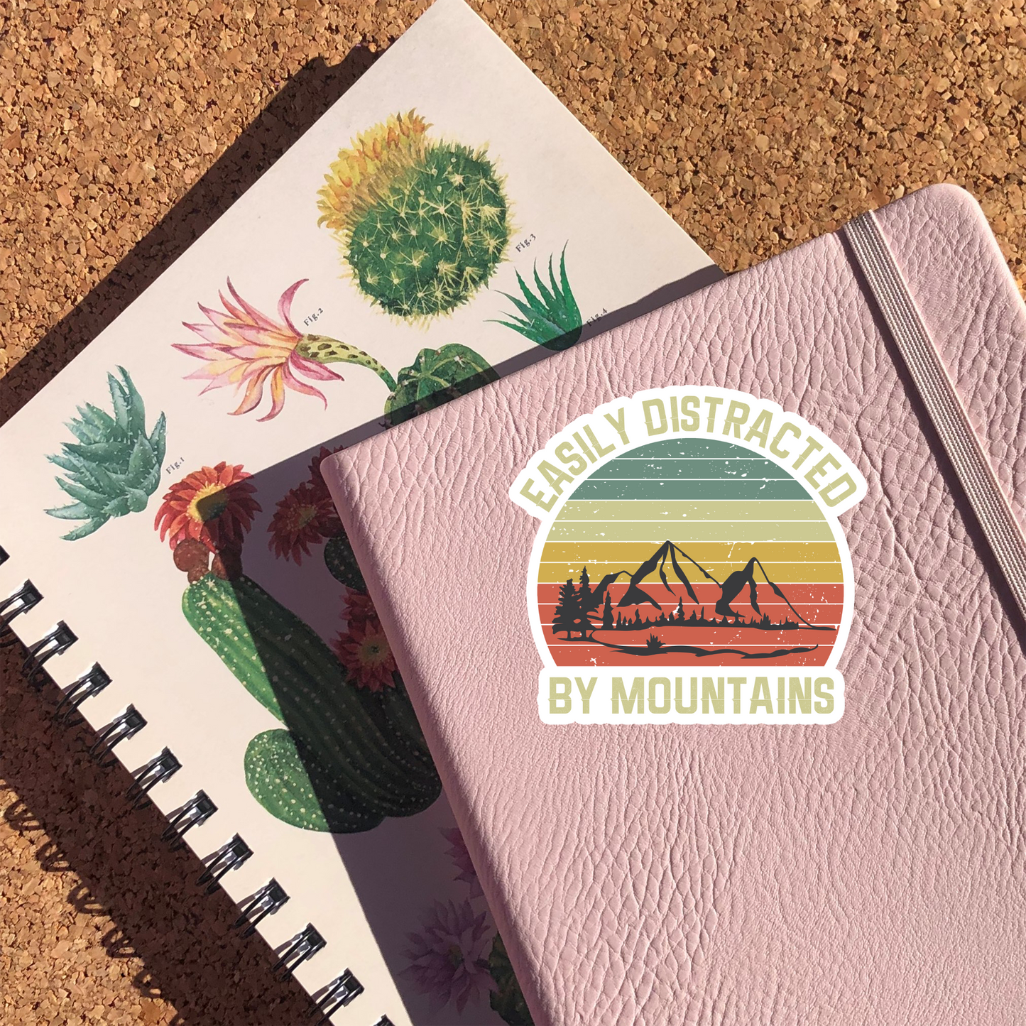 Easily Distracted By Mountains Sticker