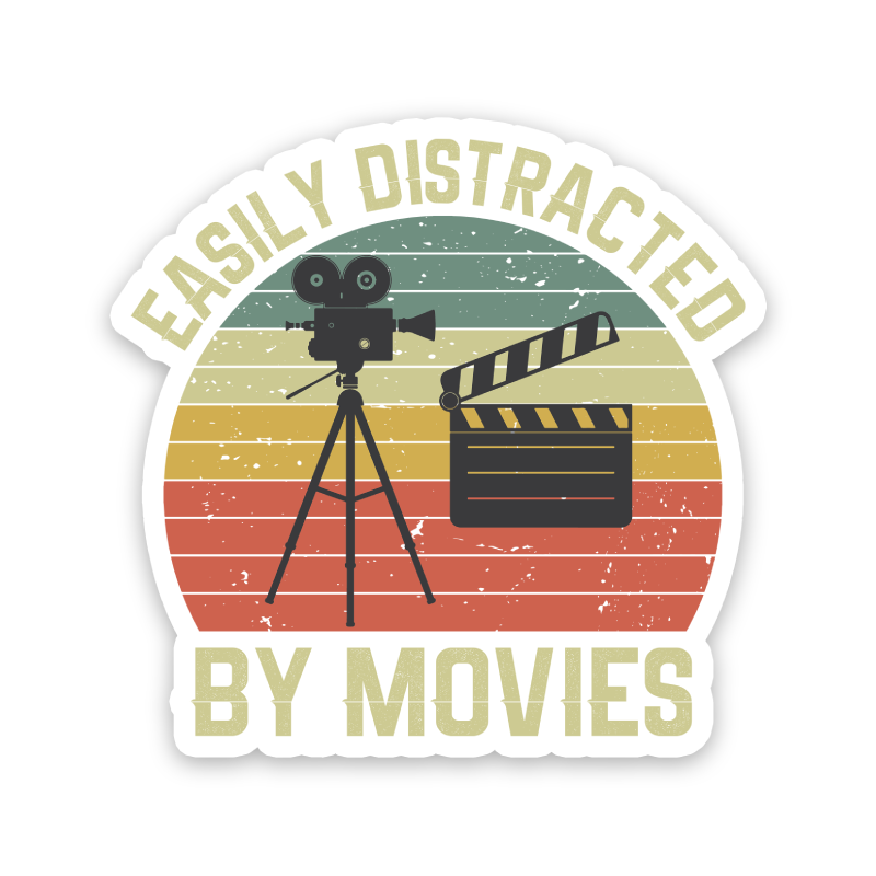 Easily Distracted By Movies Sticker