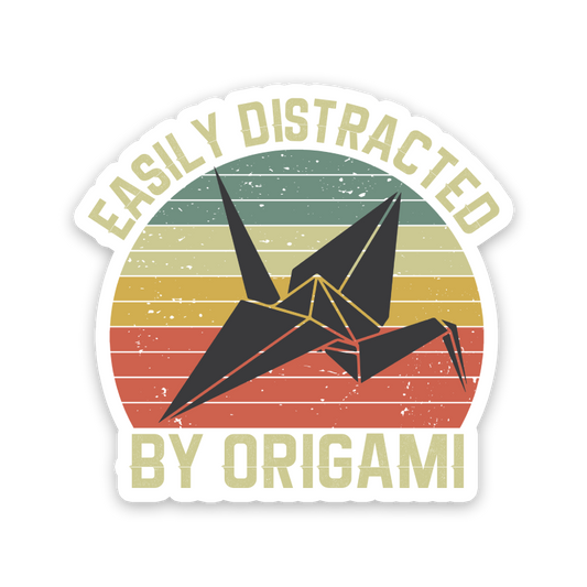Easily Distracted By Origami Sticker