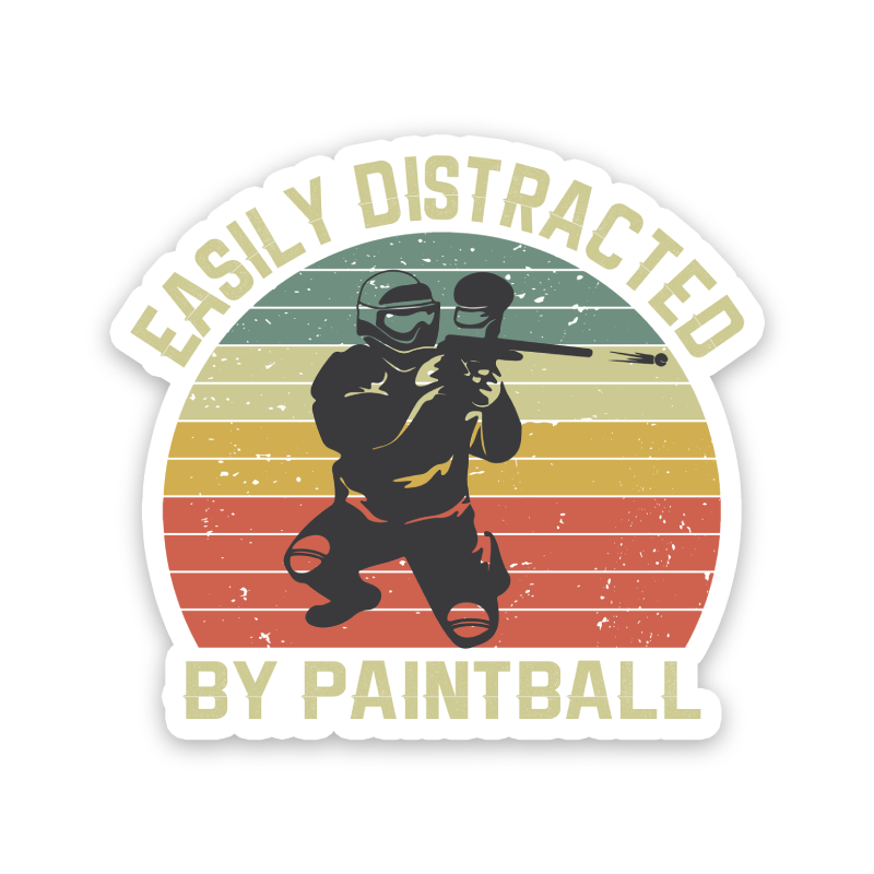 Easily Distracted By Paintball Sticker