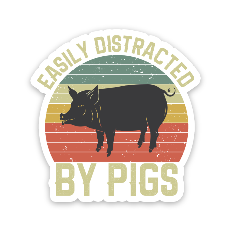 Easily Distracted By Pigs Sticker