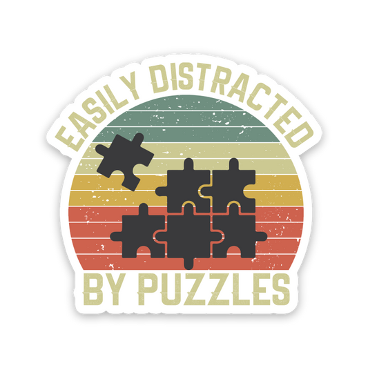Easily Distracted By Puzzles Sticker