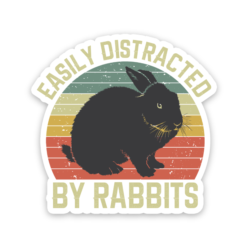 Easily Distracted By Rabbits Sticker