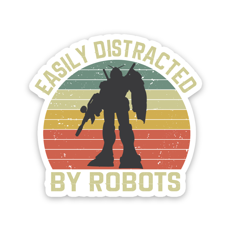 Easily Distracted By Robots Sticker