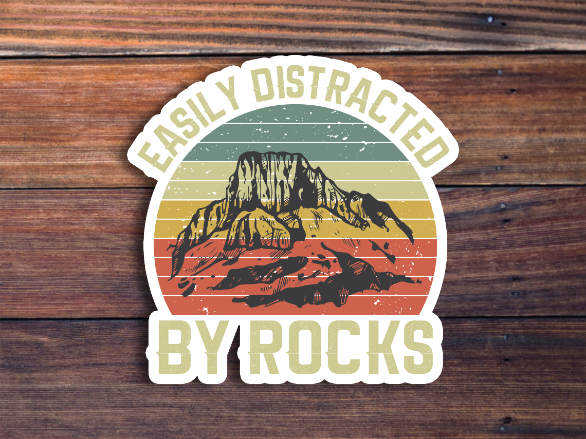 Easily Distracted By Rocks Sticker