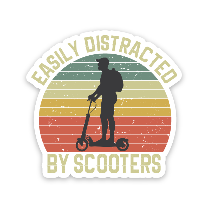 Easily Distracted By Scooters Sticker