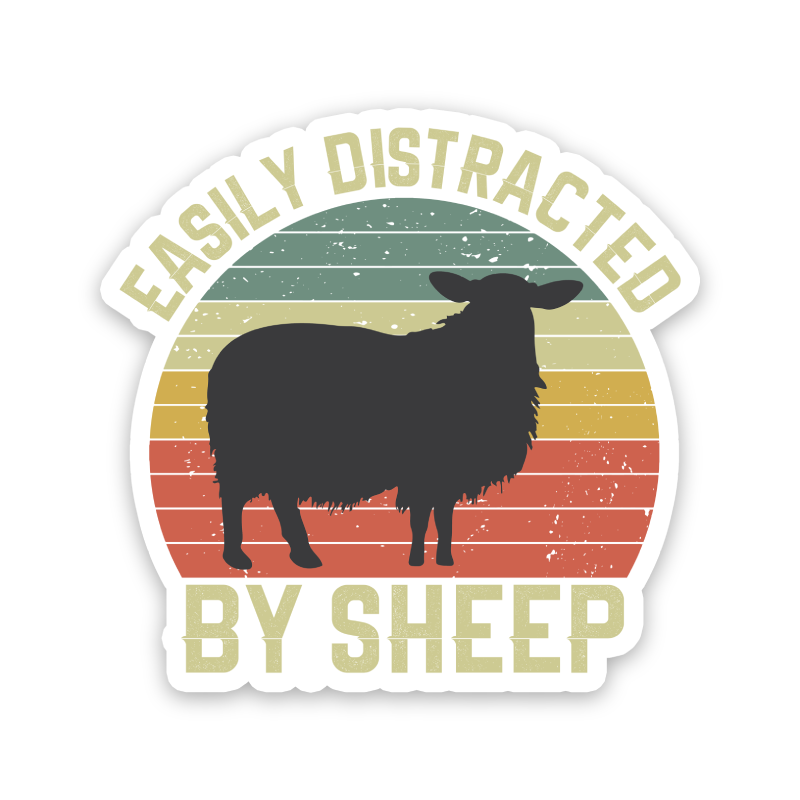 Easily Distracted By Sheep Sticker