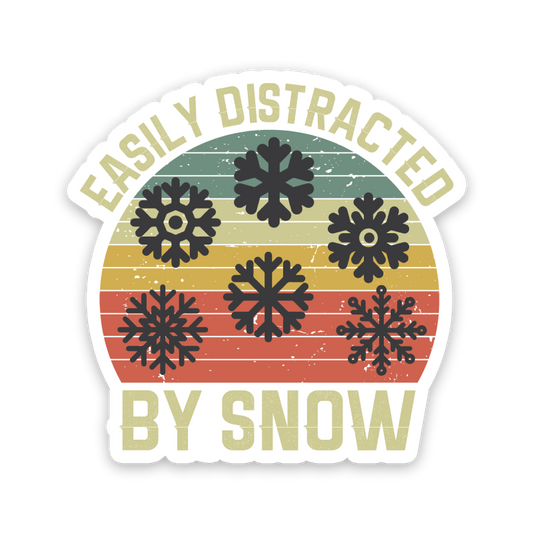 Easily Distracted By Snow Sticker