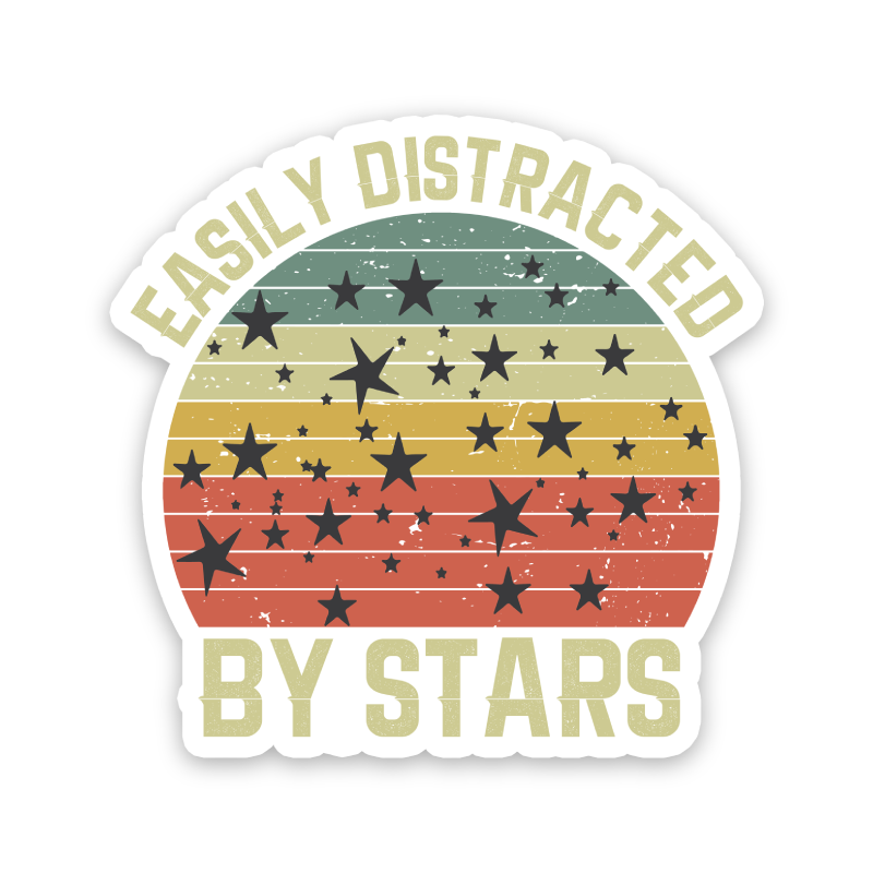 Easily Distracted By Stars Sticker