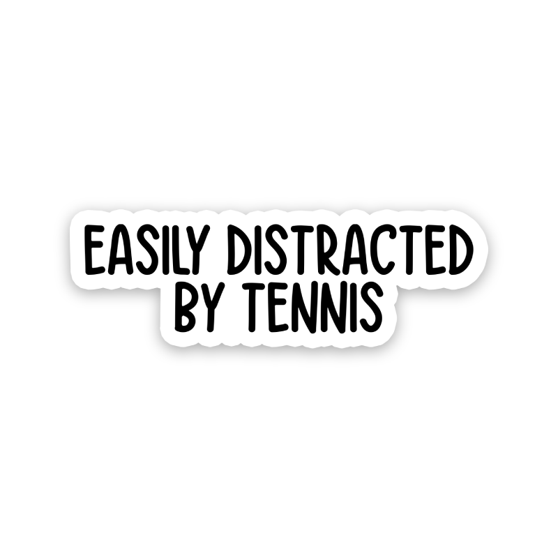 Easily Distracted By Tennis Text Sticker