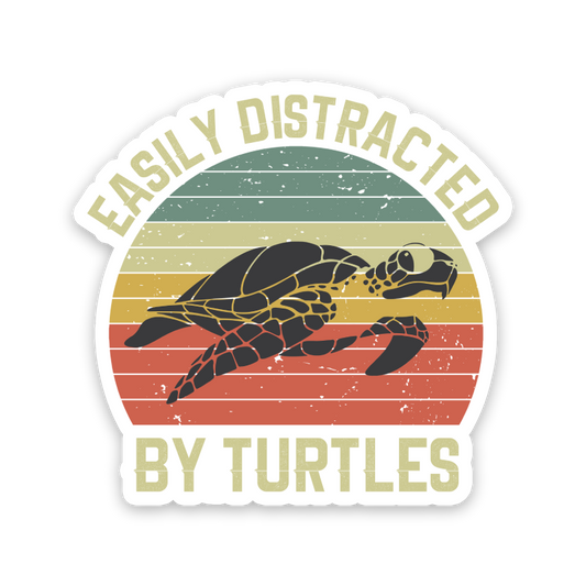 Easily Distracted By Turtles Sticker