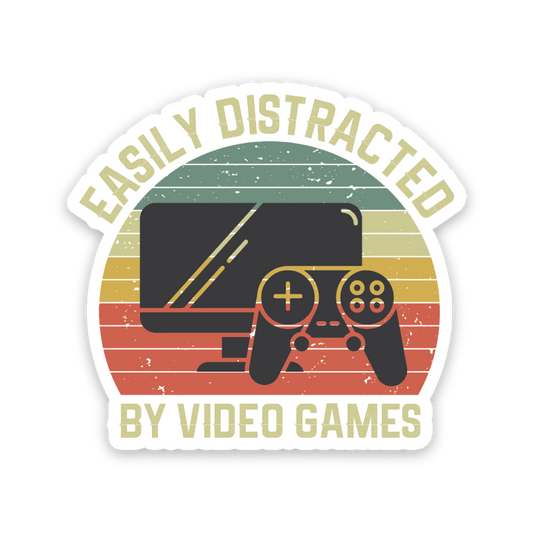 Easily Distracted By Video Games Sticker