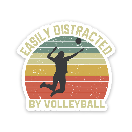 Easily Distracted By Volleyball Sticker