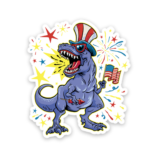 Fourth Of July Dinosaur Sticker