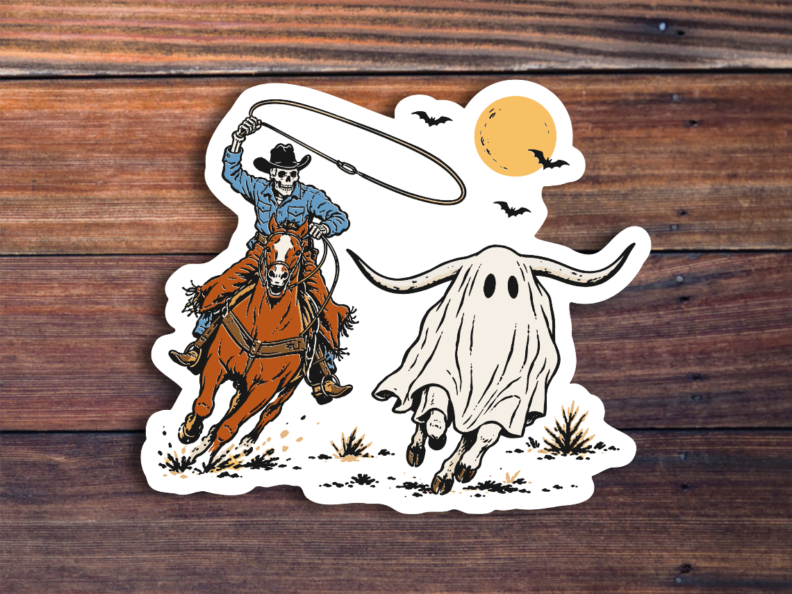 Skeleton Cowboy Sticker