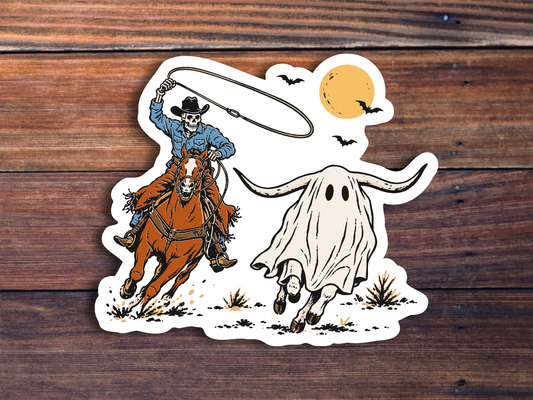 Skeleton Cowboy Sticker