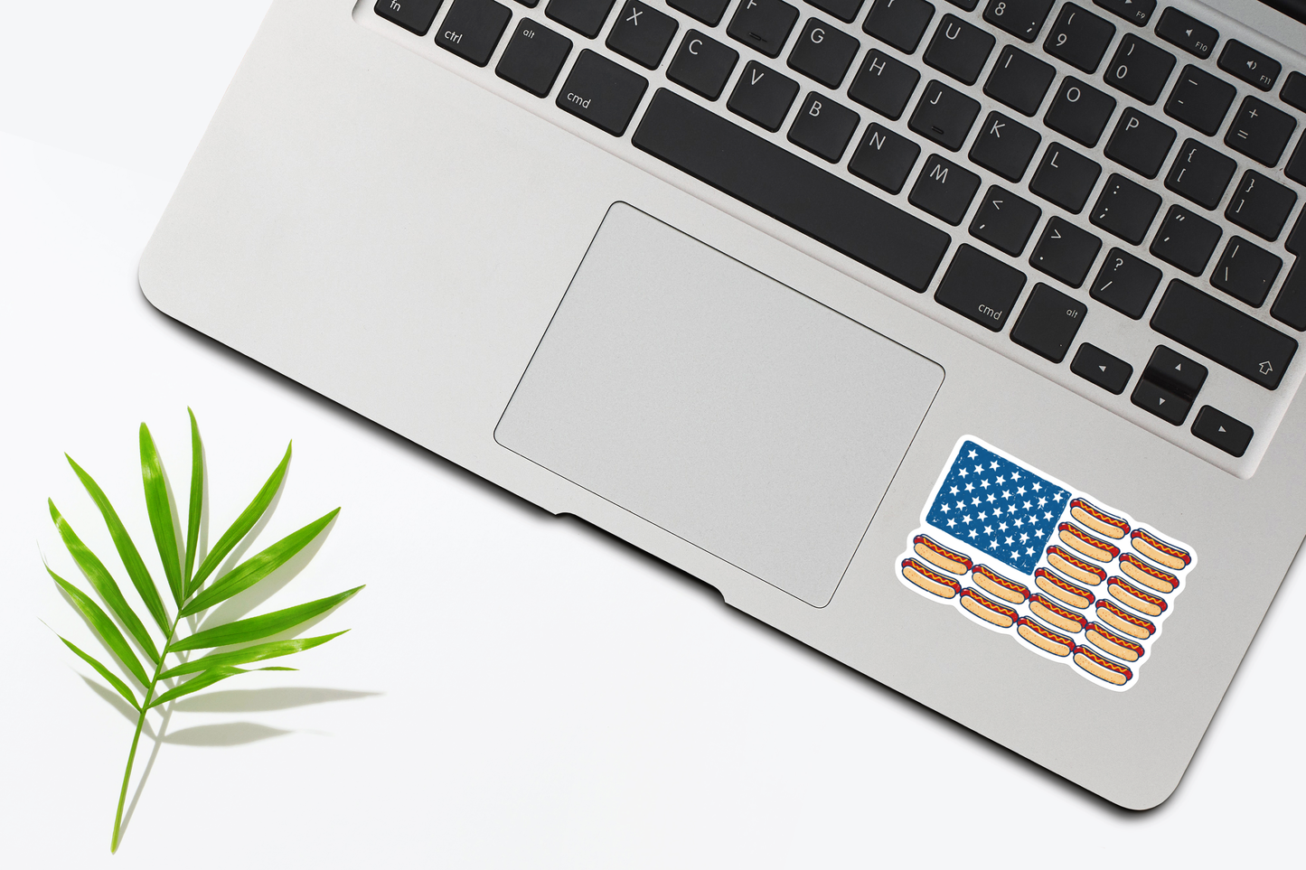 Hot Dog American Flag Sticker