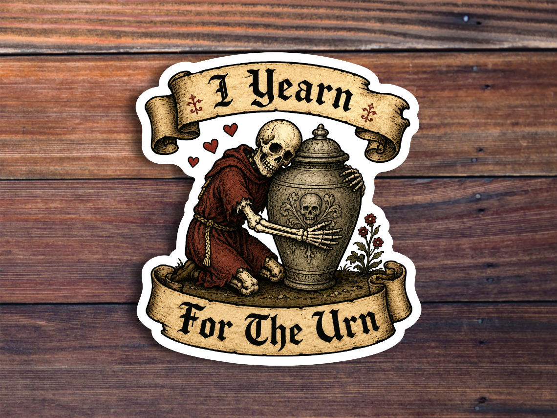 I Yearn For The Urn Sticker