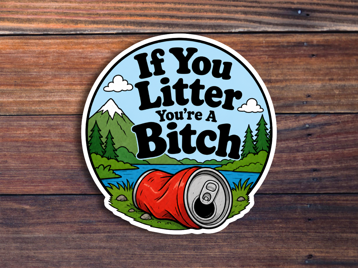 If You Litter You're A Bitch Sticker