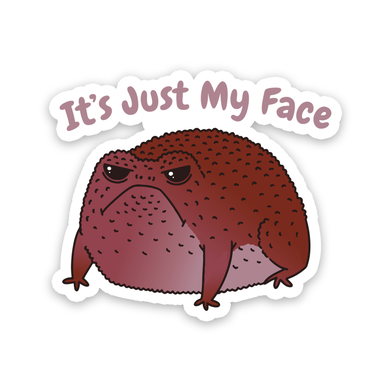It's Just My Face Frog Sticker