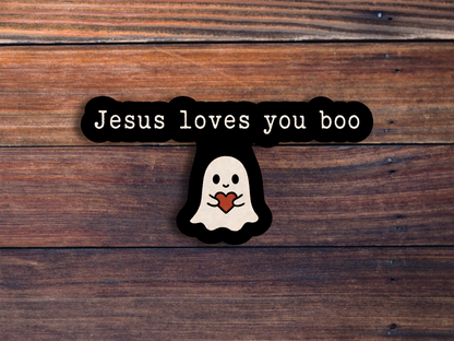 Jesus Loves You Boo Sticker