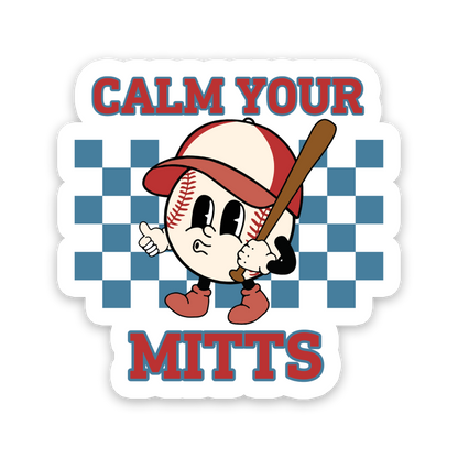 Retro Calm Your Mitts Sticker