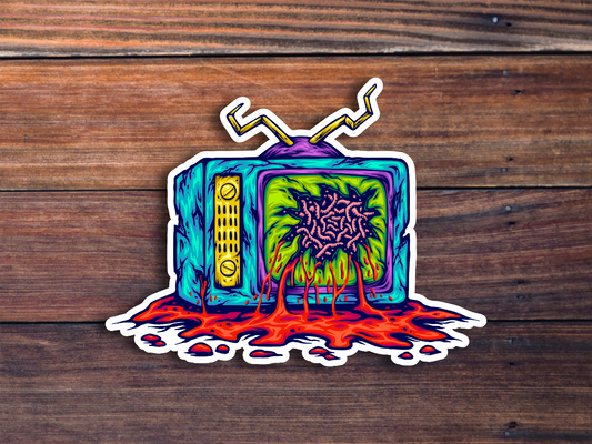 TV Zombie Head Gore Sticker