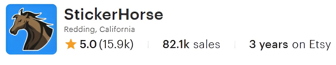 Sticker Horse Etsy proof